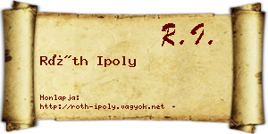 Róth Ipoly névjegykártya